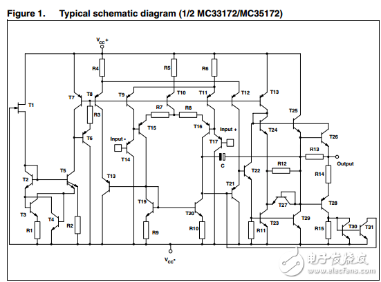 低功耗双双极运算放大器MC33172 MC35172