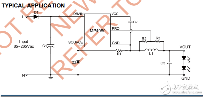 mp4050,led,驱动器mp4050非隔离高亮度LED驱动器