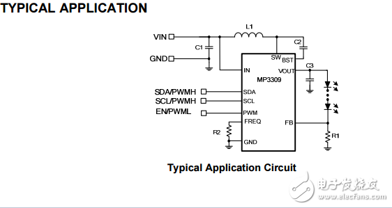 mp3309最高输入带I2C接口35v输出白光LED驱动器