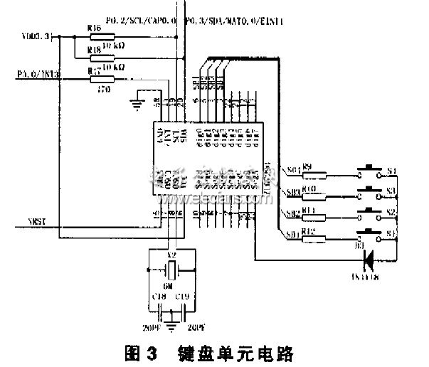 基于LPC221的瓦斯检测仪键盘接口电路