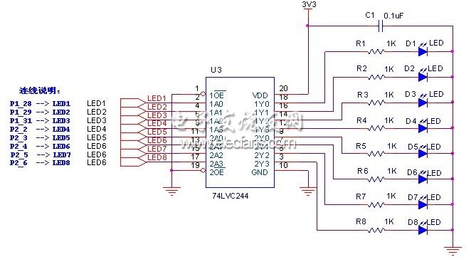 图1 LED指示电路