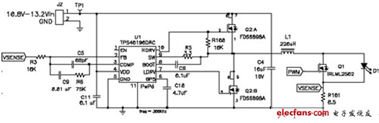 Q1 用于PWM LED电流