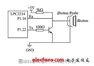 DS1990A与LPC2214的接口电路