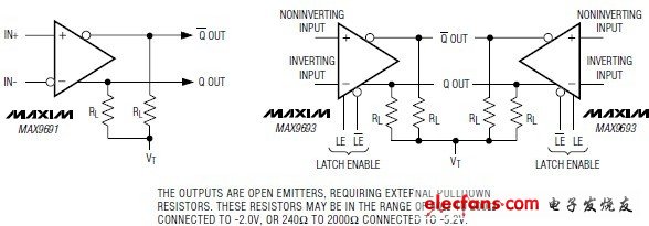 MAX9691,MAX9692,MAX9693超高速、ECL输出比较器