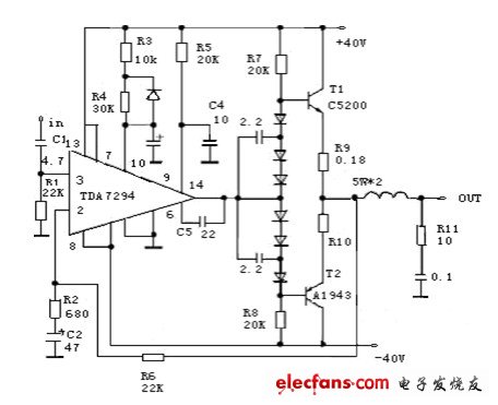 tda7294标准应用电路原理图
