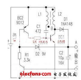 数字万用表开关电源电路（1.5V升9V）