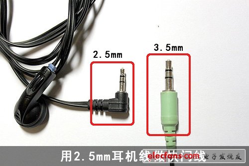 用這個2.5mm耳機插孔可以傳達三個快門命令.