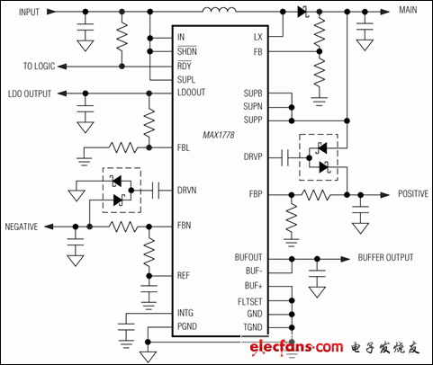 MAX1778，MAX1880，MAX1881，MAX1882，MAX1883，MAX1884，MAX1885：典型工作电路