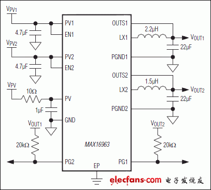 MAX16963：典型应用电路