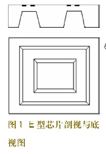 E型芯片剖视与底视图