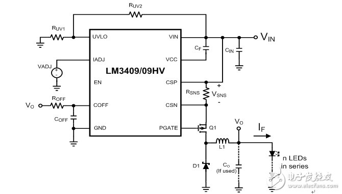 LM3409/09HV降压LED驱动器