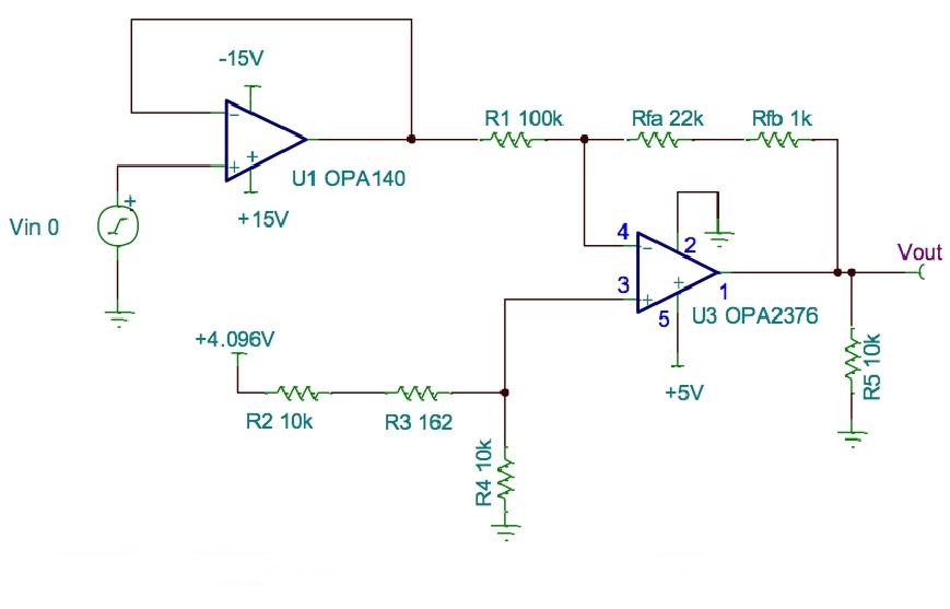 電平轉換:雙電源到單電源放大器,±15v至5v