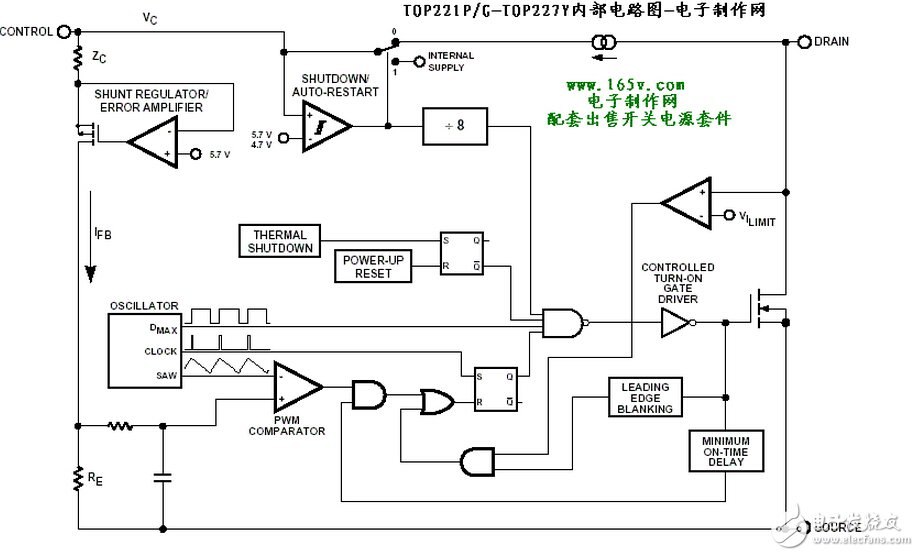 TOP227YN内部电路图。