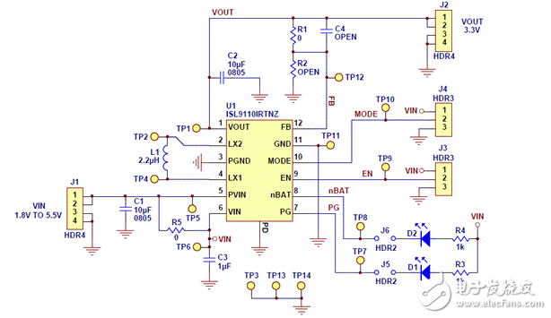 基于ISL911x高度集成升降压电源电路设计 —电路图天天读（53）