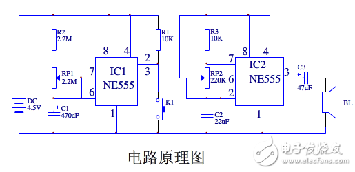 电子定时催眠器电路原理图及组成器件资料