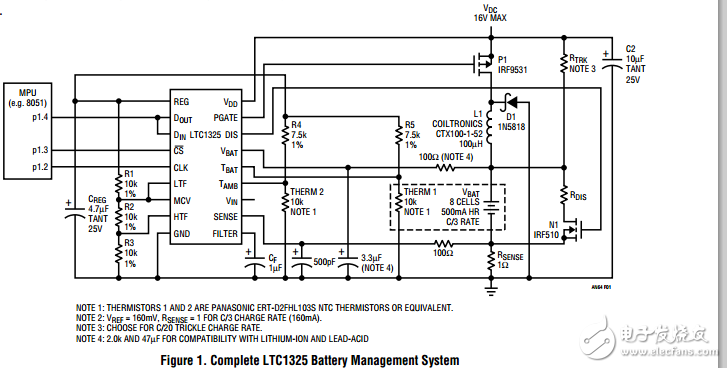 使用ltc1325电池管理IC