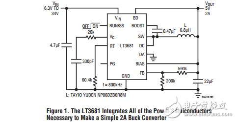 36v2A降压稳压器集成功率肖特基