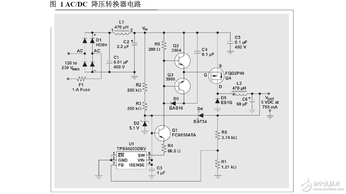 不带变压器的低成本、非隔离式AC/DC降压转换器