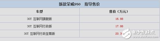 荣威950怎么样？互联网汽车智能系统,多功能冷藏手套,售价区间为16.88-20.38万元