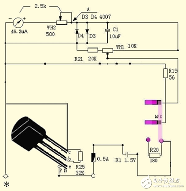 指针式万用表测直流电流、电压、交流电压的方法及电阻测量电路