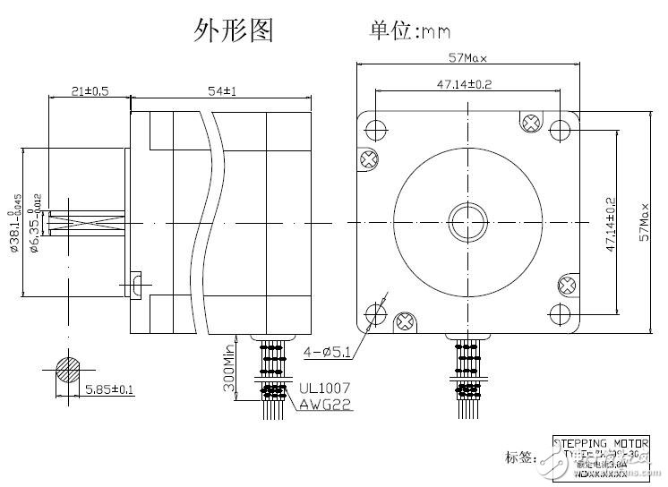 基于57HM09-30的参数及结构图