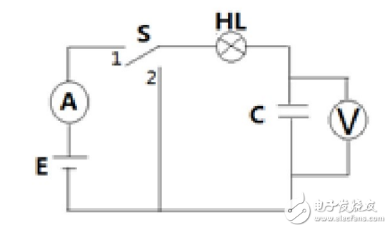 电容器充电示意图图片