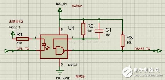 6n137光耦隔离电路