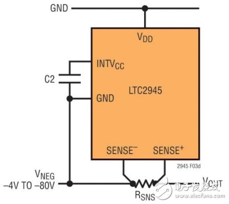  轨至轨电源监视高达 80V 或甚至更高的电压