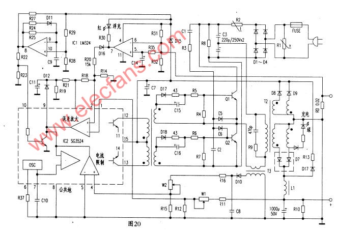 电动车充电器电路图3524